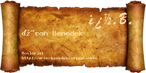 Áron Benedek névjegykártya